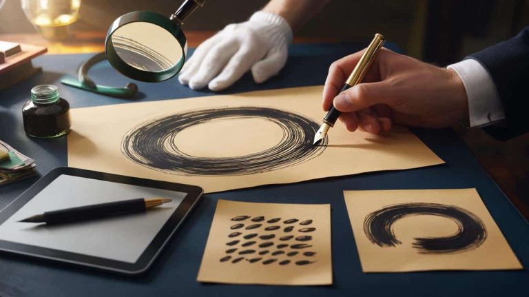 Was bedeutet es in der Graphologie, wenn eine Unterschrift Kreise oder Ellipsen enthält