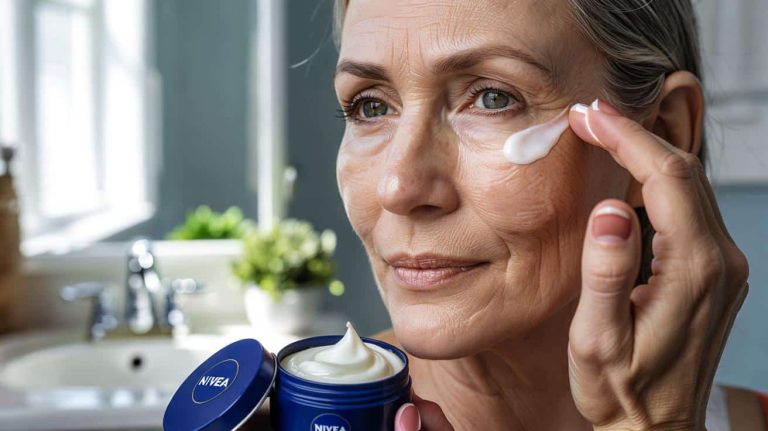 Was geschieht mit Ihrem Gesicht, wenn Sie Nivea-Creme auftragen, um Falten zu kaschieren?